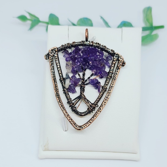 Amethyst Tree of Life copper pendant 🤩 - Picture 2 of 4